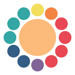 Set Of Different Color Fill Round Shape Palette