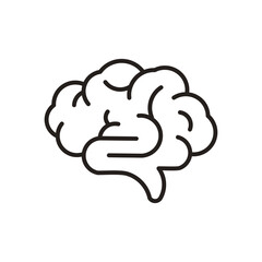 Human brain icon, thinking, innovation symbol isolated on transparent background, brain PNG