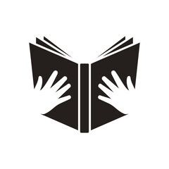Open book icon, book education symbol isolated on transparent background, book PNG