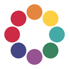 Set Of Different Color Fill Round Shape Palette