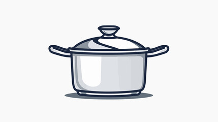 Modern Pot or Pan with Lid Icon for Kitchen Utensils and Cooking Accessories