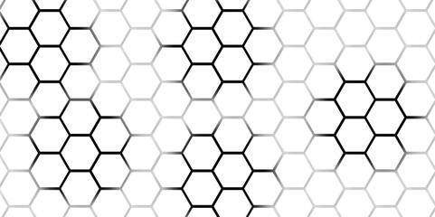 Abstract seamless honeycomb hexagon background. Geometric texture white gray pattern design.

