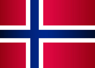 National Flag of the Kingdom of Norway. Vector element