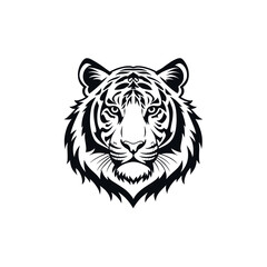  tiger silhouette logo tiger Face vector line art logo design