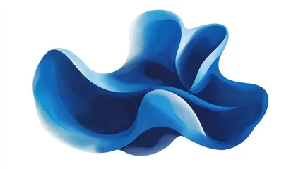 Gordijnen Abstract Blue Swirling Fluid Form Design © RizArt