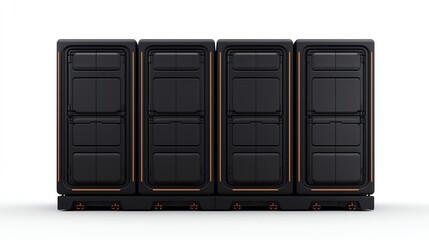 Modern server hardware setup displayed in a sleek black design.