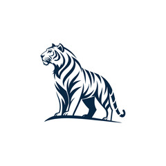 Obraz premium tiger silhouette logo tiger Face vector line art logo design