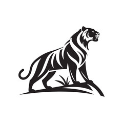  tiger silhouette logo tiger Face vector line art logo design