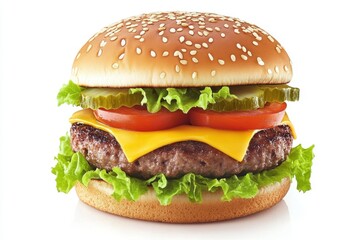 Burger fast food isolated on white background