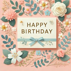 birthday card with flowers