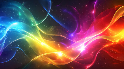 Fototapeta premium Colorful swirl elements with neon led illumination. Abstract futuristic background.
