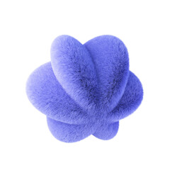 Plush Abstract shape isolated on white background. 3d design element.