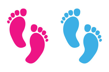 Baby Feet Pink And Blue Icon