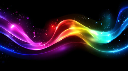 Obraz premium Colorful swirl elements with neon led illumination. Abstract futuristic background.