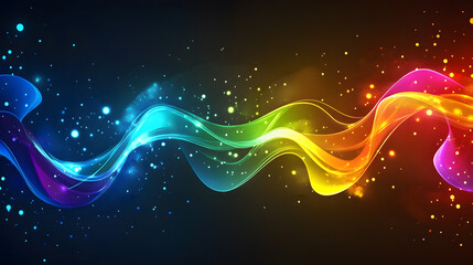 Obraz premium Colorful swirl elements with neon led illumination. Abstract futuristic background.