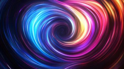 
Colorful swirl elements with neon led illumination. Abstract futuristic background.