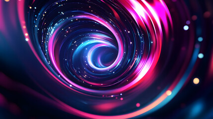 
Colorful swirl elements with neon led illumination. Abstract futuristic background.