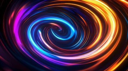 
Colorful swirl elements with neon led illumination. Abstract futuristic background.