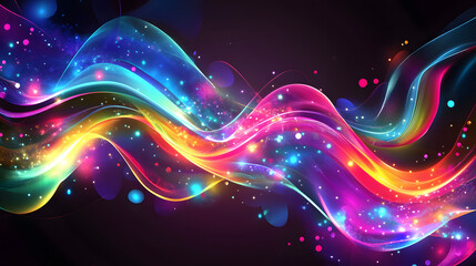 
Colorful swirl elements with neon led illumination. Abstract futuristic background.