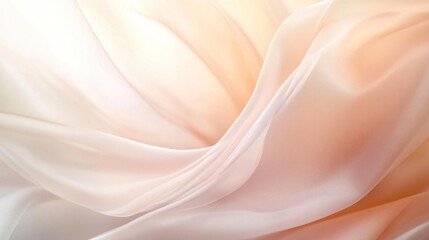 Elegant Draped Peach Colored Sheer Fabric