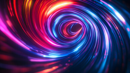 
Colorful swirl elements with neon led illumination. Abstract futuristic background.