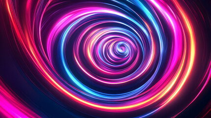 
Colorful swirl elements with neon led illumination. Abstract futuristic background.