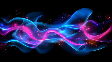 
Colorful swirl elements with neon led illumination. Abstract futuristic background.