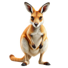 Fototapeta premium Adorable Red Kangaroo Close Up Photo Realistic 3D Render Illustration Isolated on White Background Wildlife Animal Image