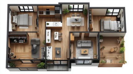 Modern interior design with open living space. Generative AI