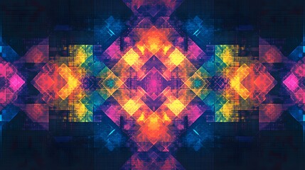 Fototapeta premium Colorful Abstract Geometric Design with Vibrant Shapes and Patterns