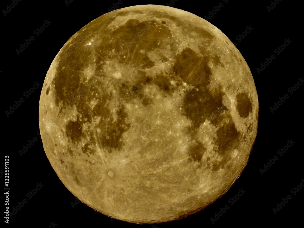 Wall mural full moon in the black sky.