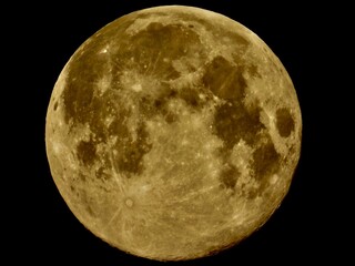 Obraz premium Full moon in the black sky.