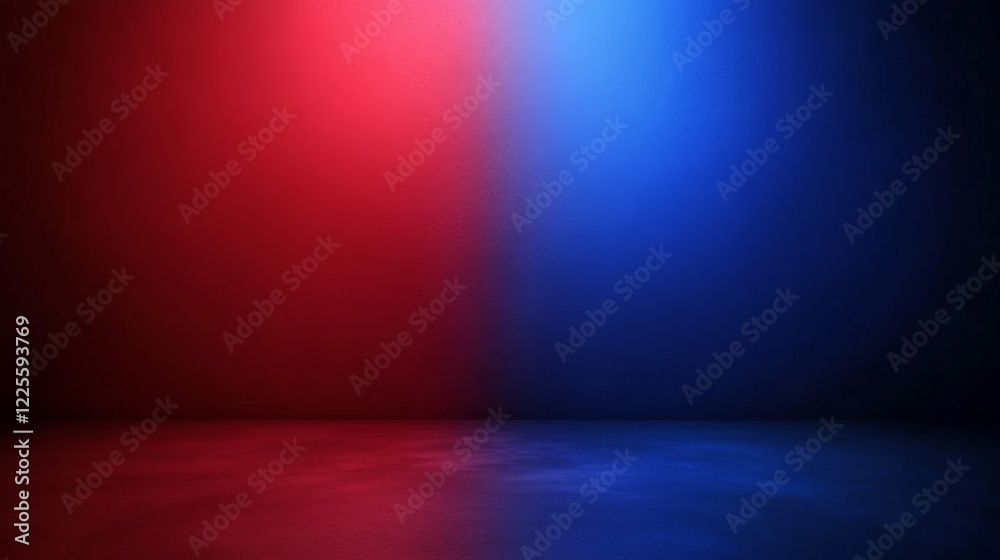 Aufkleber vibrant interplay of red and blue hues creates an intriguing atmosphere in a modern abstract space