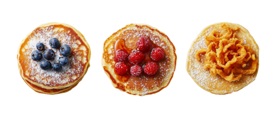 Delicious pancakes topped with berries and crispy toppings