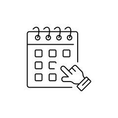 Select Date Outline Icon, shows the date selection function.