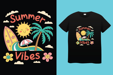 Adventure awaits summer days 2025 typography t shirt design vector.