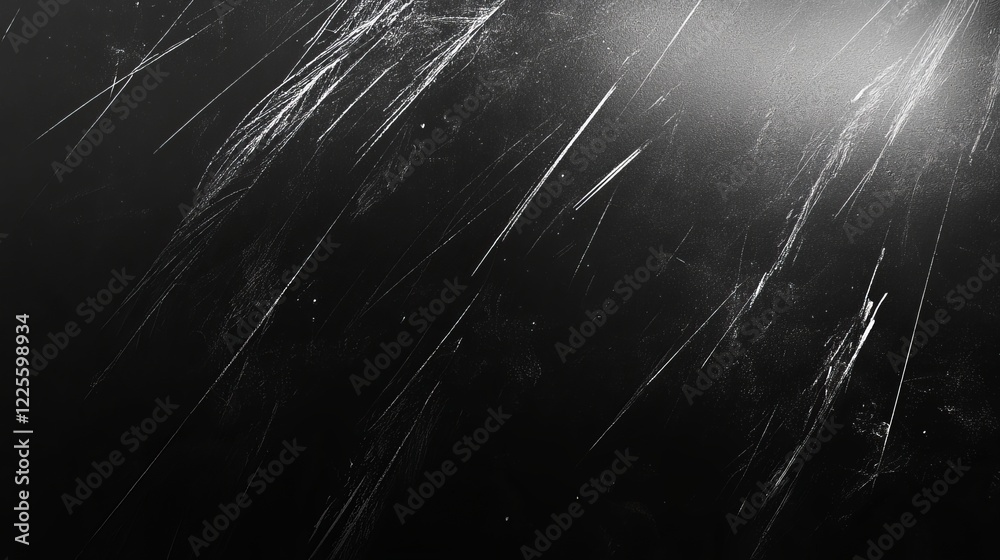 Poster Intricate patterns of scratches and light interplay create a dramatic abstract artwork with a dark, moody atmosphere
