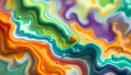 Fototapeta premium Vibrant Swirling Paint Abstract Art Background Image