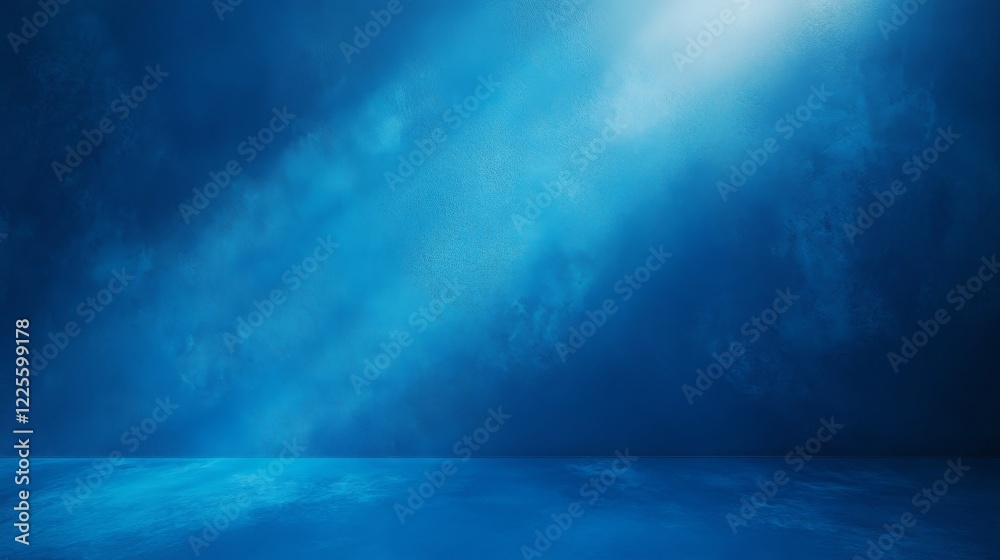 Aufkleber mysterious blue light illuminating a dimly lit stage, creating an ethereal atmosphere for an enchant