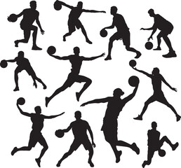 Basket Ball player silhouette vector isolated on white background

