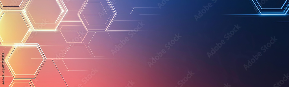 Poster Abstract geometric hexagon pattern forming futuristic technological background