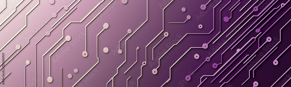 Poster Purple and pink circuit board representing computing and technology