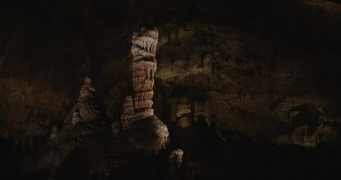 Carlsbad Caverns Stalagmite Rising Out of the Vast Cave