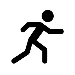 Running figure icon representing fitness and active lifestyle in a minimalistic design