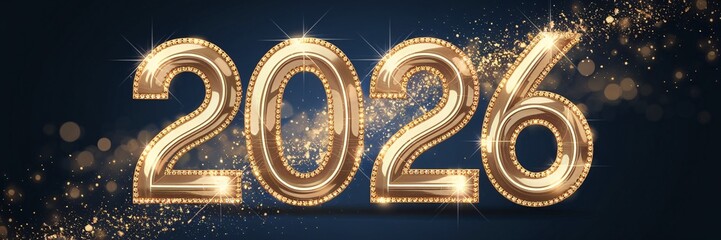 A gold number 2026 is shown on a blue background. preparation for new year