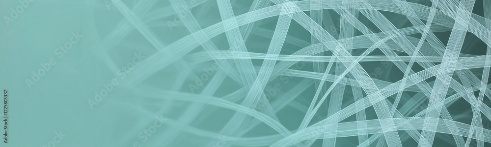 Poster Abstract turquoise green background showing intertwined lines creating dynamic composition