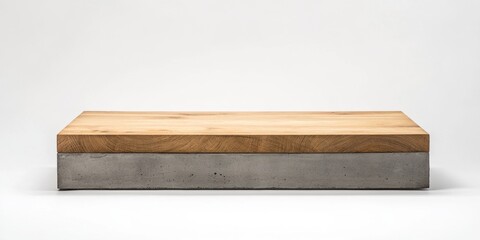 Modern minimalist wood and concrete platform. Ideal for display or as a stylish side table.