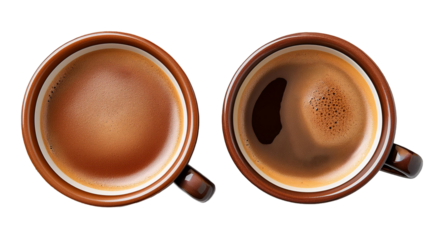 two cups of coffee viewed from above