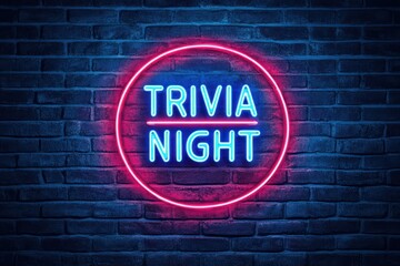 Fototapeta premium Vibrant Neon Sign for Trivia Night Promotion