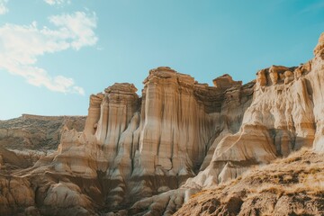 Majestic Desert Landscape Under Clear Blue Sky